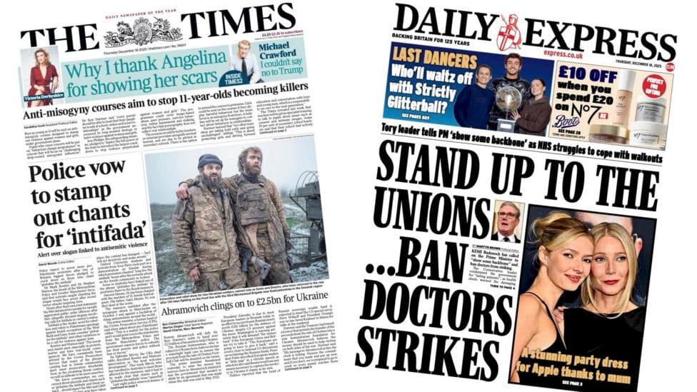 The Papers: 'Abramovich clings on to $2.5bn' and 'Ban doctors strike'