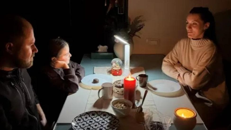Dinner in the dark as drones explode - life in a Ukrainian city under sustained attack