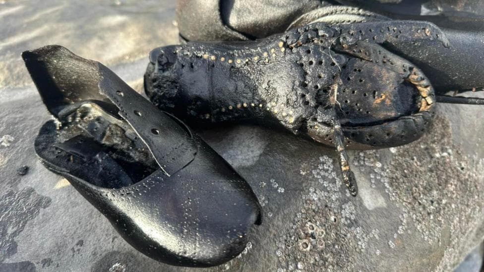 Mystery as hundreds of Victorian shoes wash up on beach