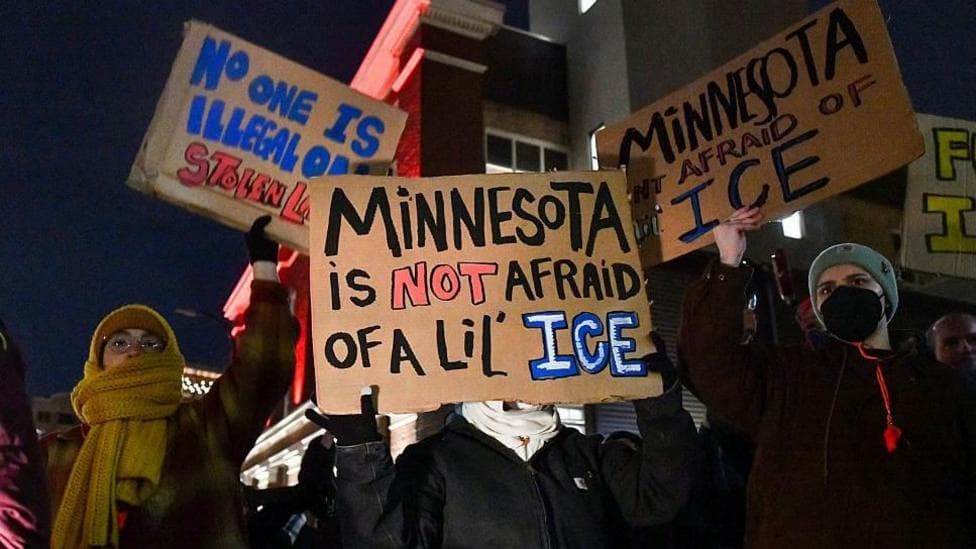 Thousands march and dozens arrested in Minneapolis protests against ICE