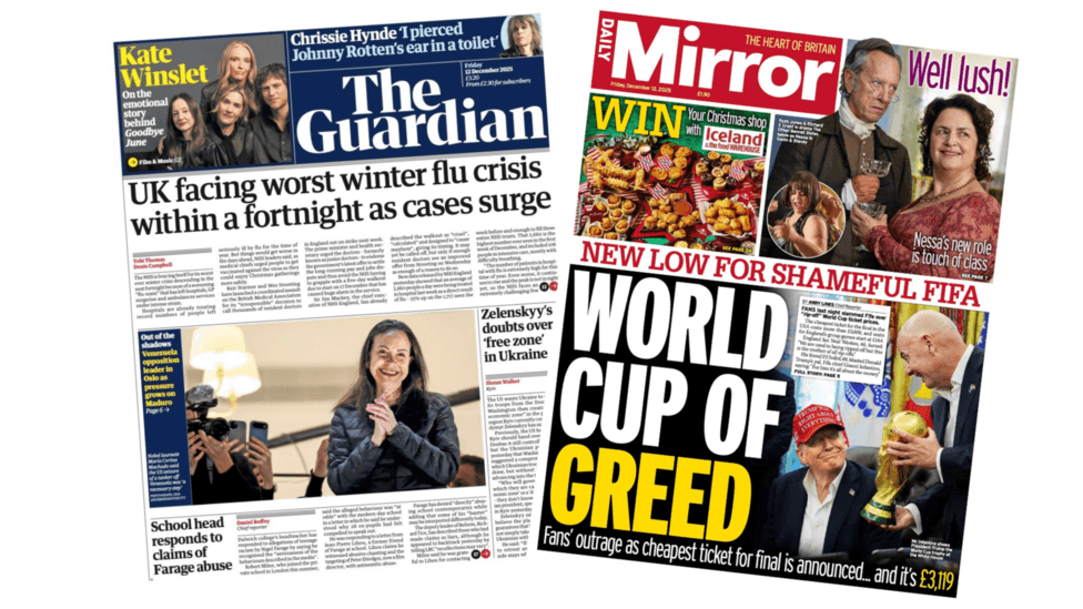 The Papers: 'Worst winter flu crisis' and 'World Cup of greed'