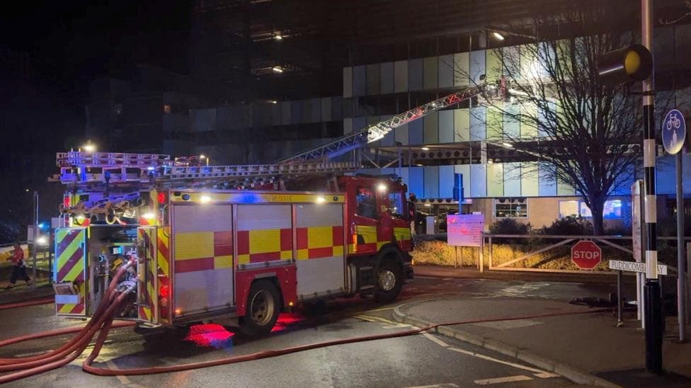 Cars stuck in hospital multi-storey after fire