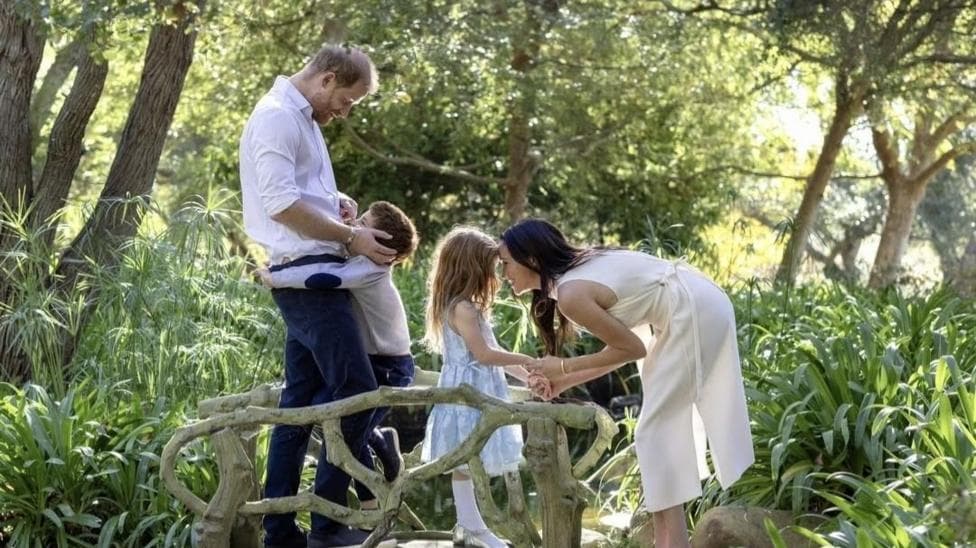 Harry and Meghan embrace their children in Christmas message