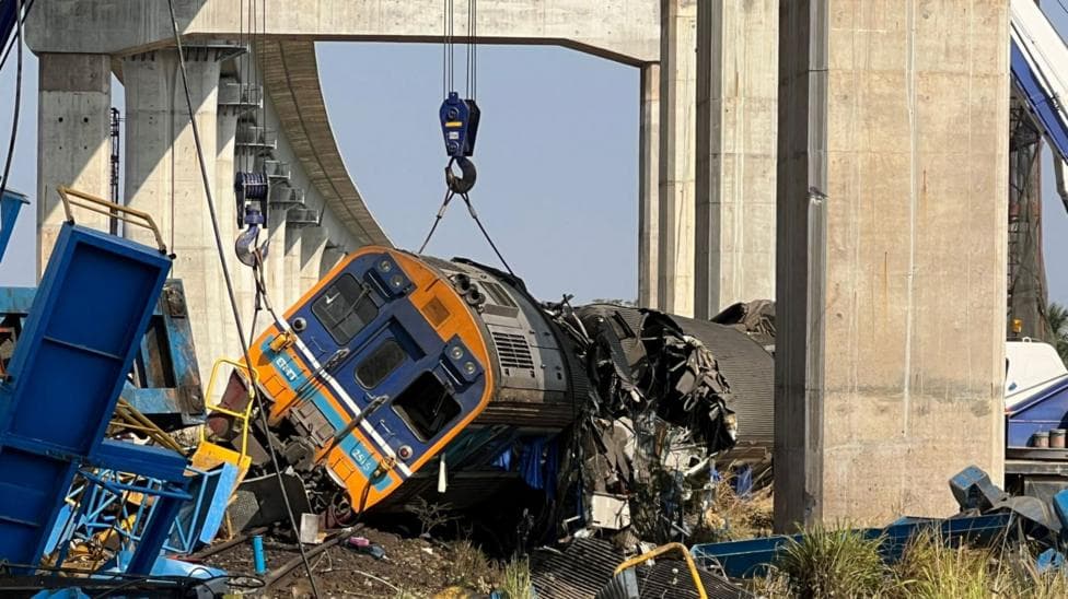 At least 28 killed after crane collapses on train in Thailand