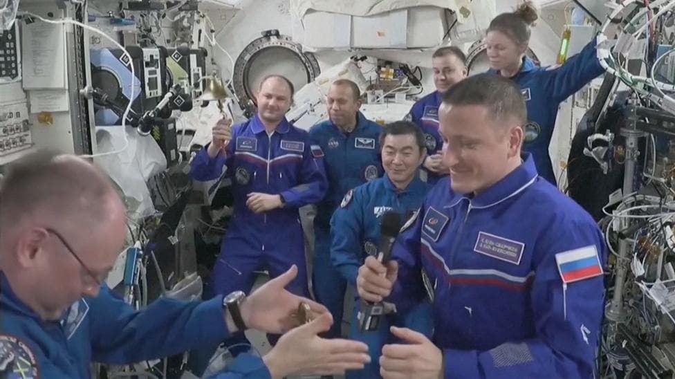 Watch: ISS crew exchanges key in change of command ceremony