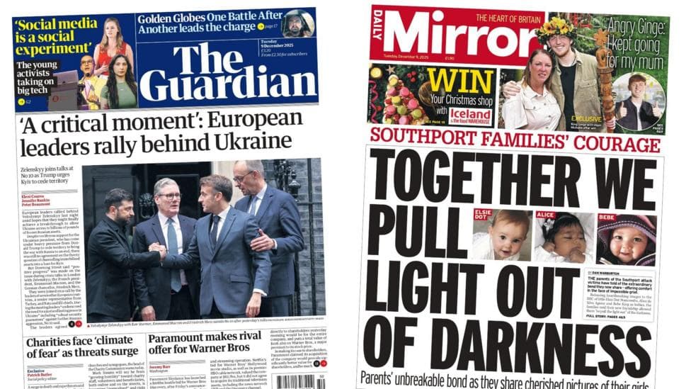 The Papers: 'A critical moment' for Ukraine and 'Southport families' courage'