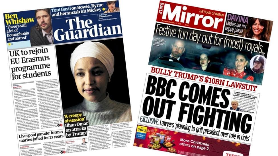 The Papers: 'UK to rejoin Erasmus' and 'BBC comes out fighting'