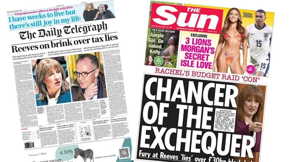The Papers: 'Reeves on brink' and 'Chancer of the Exchequer'