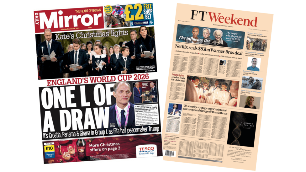 The Papers: 'Netflix seals $85bn Warner Bros deal' and 'One L of a draw'