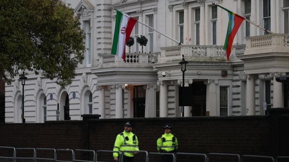 Four taken to hospital after Iranian embassy protest