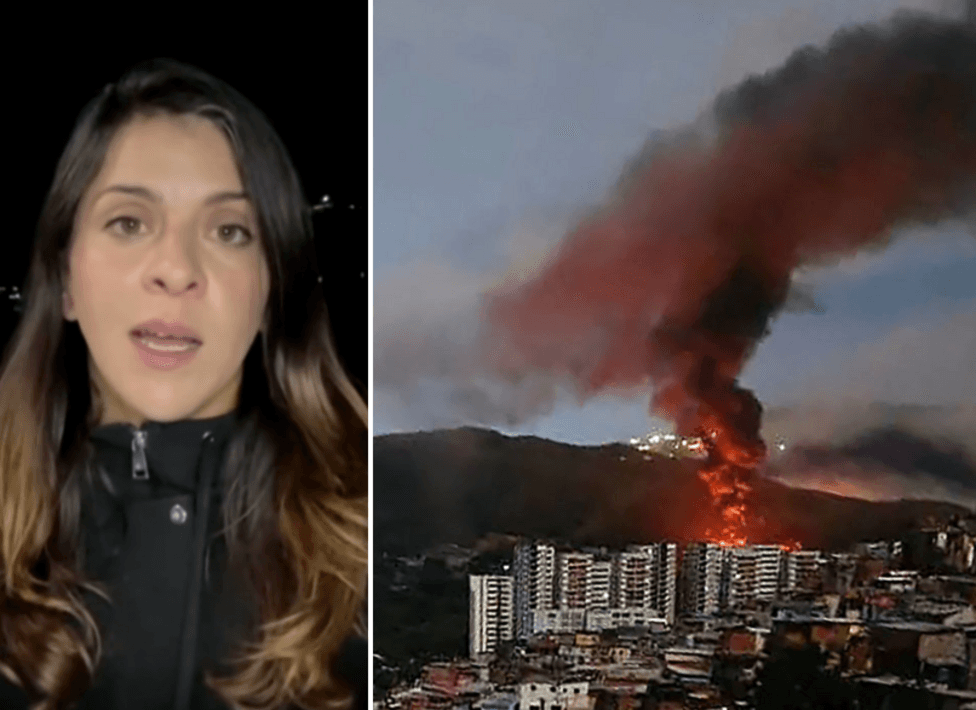 Reporter in Caracas describes hearing loud bangs and planes