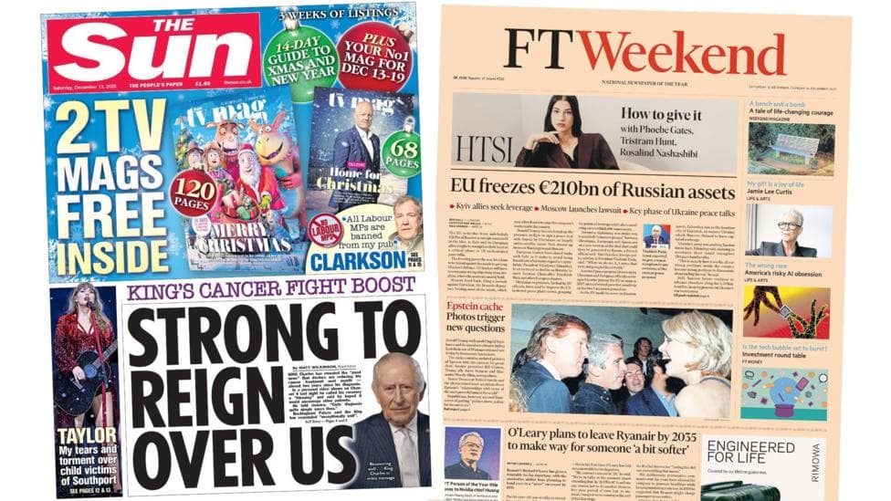 The Papers: 'King's cancer fight boost' and 'EU freezes' Russian assets