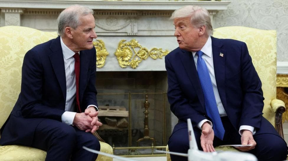 Trump ties issue to Nobel Prize in message to Norway's leader