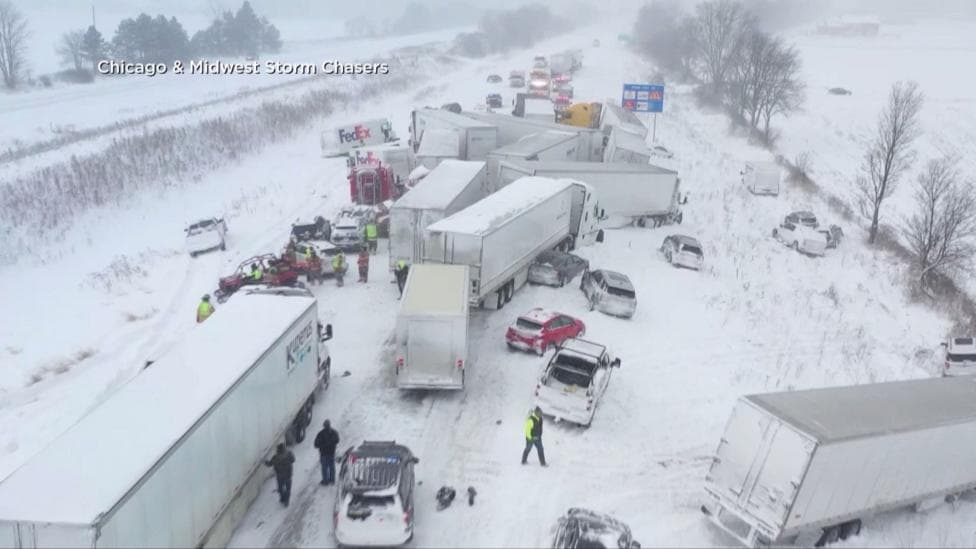 Over a hundred vehicles pile up on motorway after crash
