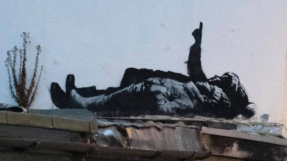 Two identical Banksy murals appear in London