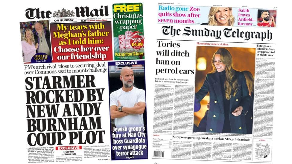 'Burnham coup plot' and Tories vow to 'ditch ban on petrol cars'